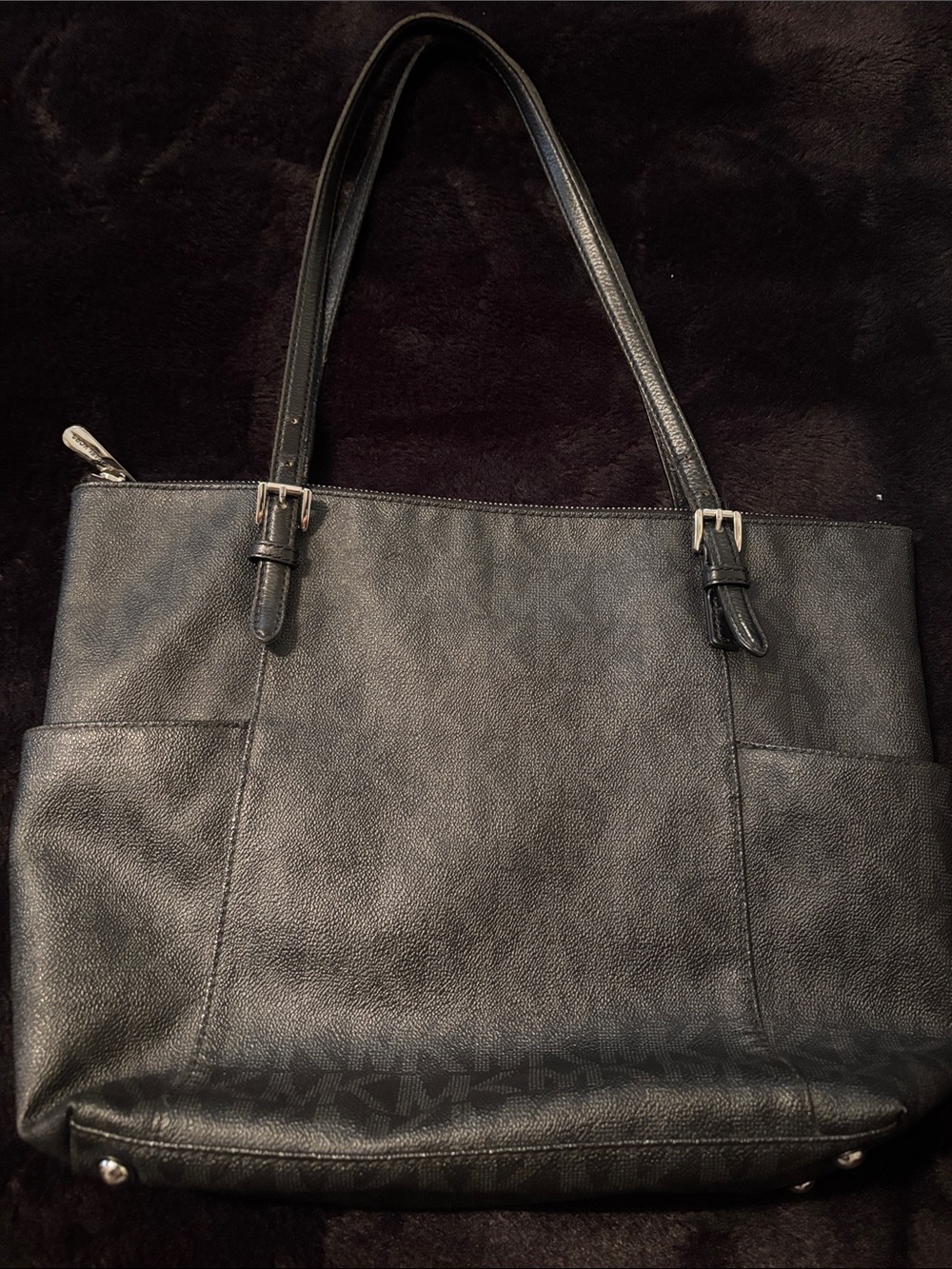 Michael Kors Black Pebbled Leather Shoulder Bag